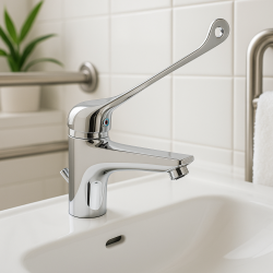 AquaTrimo Clinic medizinischer Waschtischmischer mit langem Hebel, Chrom 43CC7375CM